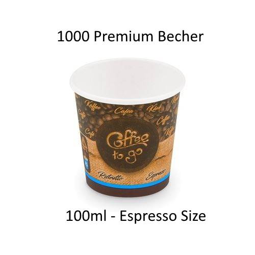 1000 Stück - BIO Einweg-Espressobecher HOT DRINKS 0,1L - 1 Karton
