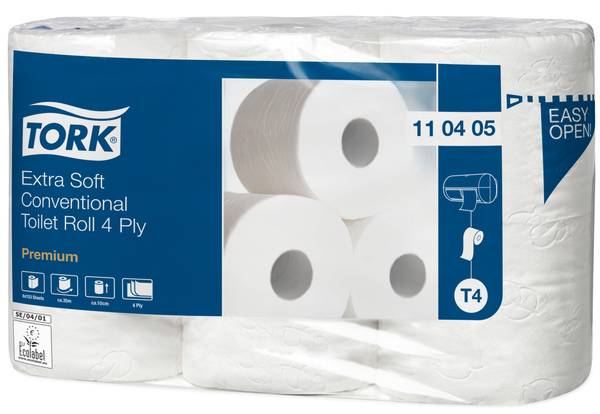 TORK-110405 extra weiches Kleinrollen Toilettenpapier Premium – 4-lagig - T4