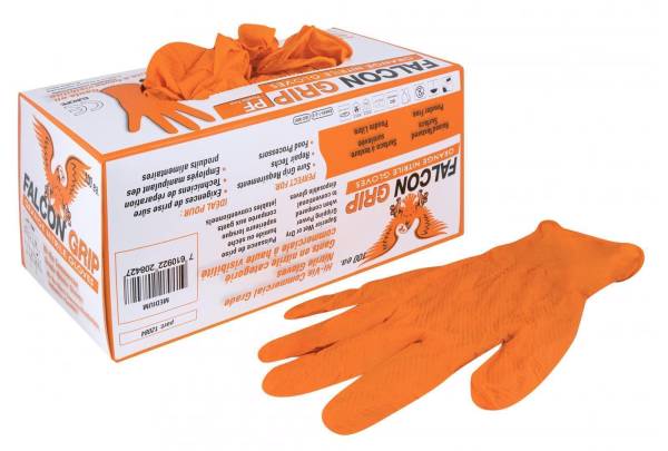 Nitril Handschuh Falcon Grip Hi-Vis orange - extra stark