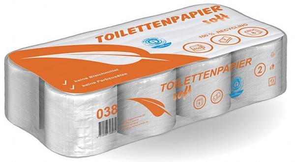 AlpineX® Toilettenpapier 2-lagig 400 Blatt recycling - Pack à 8 Rollen (8469)